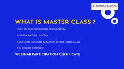 WHAT IS MASTER CLASS ?
👍This is the 30 Days Industrial Learning Activity.
👍 Its Online YouTube Live Class
👍 If you Invest 