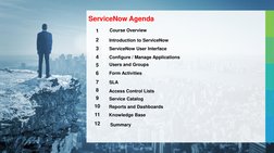 ServiceNow Agenda
Course Overview
1
3
4
ServiceNow User Interface
Introduction to ServiceNow
2
Configure / Manage Application