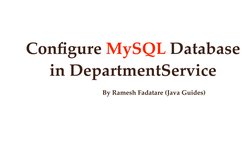 Configure MySQL Database 
in DepartmentService
By Ramesh Fadatare (Java Guides)
