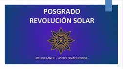 POSGRADO
REVOLUCIÓN SOLAR
MELINA LANERI - ASTROLOGIAQUEONDA
