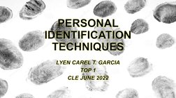 Forensic Techniques in Personal Identification | PDF | Fingerprint | Hand