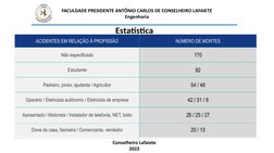 FACULDADE PRESIDENTE ANTÔNIO CARLOS DE CONSELHEIRO LAFAIETE
Engenharia
Estatística
Conselheiro Lafaiete
2022
ACIDENTES EM REL
