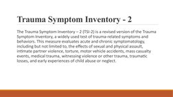 Trauma Inventory TSI-2 Trauma Symptom Assessment Guide | PDF | Dissociation (Psychology ...