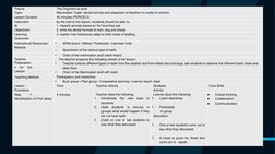 8
Theme
The Organism at work
Topic
Mammalian Teeth, dental formula and adaptation of dentition to mode of nutrition.
Lesson D