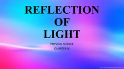 REFLECTION
OF
LIGHT
PHYSICAL SCIENCE
QUARTER IV
