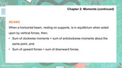 www.futuremanagers.com
Chapter 2: Moments (continued)
BEAMS
When a horizontal beam, resting on supports, is in equilibrium wh