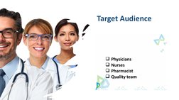 Target Audience 
Physicians  
Nurses 
Pharmacist 
Quality team
                  
