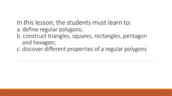 Construct Definition Math Constructing Regular Polygons in Grade 7 | PDF | Home & Garden