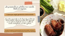 Cubre por regla general la carne asada
Se presenta en platos con cierta 
textura espesa 
La salsa se emplea en la presentació