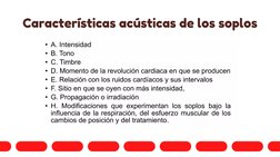 Características acústicas de los soplos
