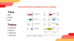 Tono
Características acústicas de los soplos
alto
medio
bajo
Timbre
soplantes
asperso
raspantes
musicales

