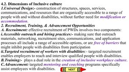 4.2. Dimensions of Inclusive culture 
1.Universal Design:- construction of structures, spaces, services, 
communications, and