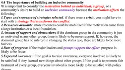 4.4 The importance of building an inclusive community
•It is important to consider the motivation behind an individual, a gro