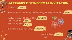 To :Justice
 
Would you like to come to my birthday party?, the party will be held 
Day/Date : Sunday, 26 October 2022 
Time