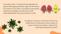 De modo similar, "la reiteración de episodios de
pielonefritis aguda puede dar lugar a la formación
de cicatrices en el riñón