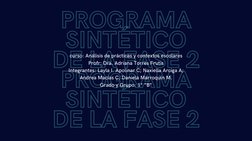 DE LA FASE 2
SINTÉTICO
PROGRAMA
DE LA FASE 2
SINTÉTICO
PROGRAMA
curso: Análisis de prácticas y contextos escolares
Profr: Dra