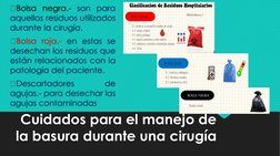 Cuidados para el manejo de 
la basura durante una cirugía
Bolsa negra.- son para
aquellos residuos utilizados
durante la cir