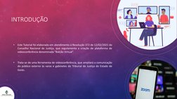 INTRODUÇÃO
•
Este Tutorial foi elaborado em atendimento à Resolução 372 de 12/02/2021 do
Conselho Nacional de Justiça, que re