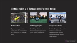Estrategias y Tácticas del Futbol Total
Portero Líbero
El portero es un jugador más en 
campo y tiene una gran importancia 
e