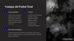 Ventajas del Futbol Total
1
Espectacularidad
El Futbol Total es un juego de 
espectáculo. Con su estilo de 
juego atractivo y