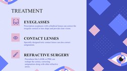 EYEGLASSES
CONTACT LENSES
REFRACTIVE SURGERY
TREATMENT
Prescription eyeglasses with cylindrical lenses can correct the 
irreg