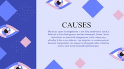 CAUSES
The exact cause of astigmatism is not fully understood, but it is 
believed to have both genetic and environmental fac