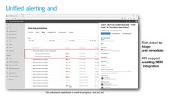 Unified alerting and 
remediation
Rich detail to 
triage
and remediate
API support  
enabling SIEM 
 integration
Alert : DLP