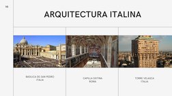 10
ARQUITECTURA ITALINA
BASILICA DE SAN PEDRO
ITALIA
CAPILLA SIXTINA
ROMA
TORRE VELASCA
ITALIA

