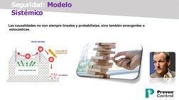 Seguridad: Modelo 
Sistémico
Las causalidades no son siempre lineales y probabilistas, sino también emergentes o 
 estocástic