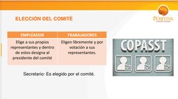 ELECCIÓN DEL COMITÉ 
EMPLEADOR 
TRABAJADORES 
Elige a sus propios 
representantes y dentro 
de estos designa al 
presidente d