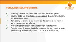 FUNCIONES DEL PRESIDENTE 

Presidir y orientar las reuniones de forma dinámica y eficaz.  

Llevar a cabo los arreglos nece