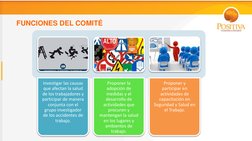 FUNCIONES DEL COMITÉ 
Investigar las causas 
que afectan la salud 
de los trabajadores y 
participar de manera 
conjunta con