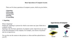 Basic Computer Operations Explained | PDF | Input/Output | Process ...
