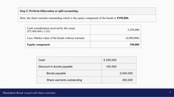 Illustration Bonds issued with share warrants
5
Step 2: Perform bifurcation or split accounting.
Here, the share warrants out