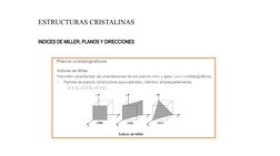 ESTRUCTURAS CRISTALINAS
INDICES DE MILLER, PLANOS Y DIRECCIONES
