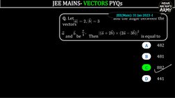 JEE Mains Vectors PYQs (2015-2023) | PDF | Mathematical Objects | Geometry