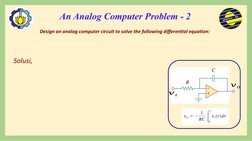 An Analog Computer Problem - 2
Design an analog computer circuit to solve the following differential equation:
Solusi,
 
𝑣0

