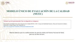Fases y Capas del MUEC en Salud | PDF | Calidad (comercial) | Evaluación