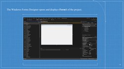 The Windows Forms Designer opens and displays Form1 of the project.
9
