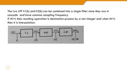 9
The two LPF h1(k) and h2(k) can be combined into a single filter since they are in 
cascade  and have common sampling frequ