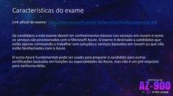 BY
CERTIFIQUE-SE
Características do exame
Link oficial do exame: https://docs.microsoft.com/pt-br/learn/certifications/exams/