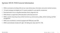 Sprinter Psm Module Sprinter MY19 PSM Technical Bulletin | PDF | Mercedes Benz Sprinter ...