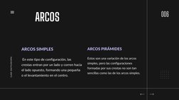 ARCOS
ARCOS SIMPLES
 En este tipo de configuración, las
crestas entran por un lado y corren hacia
el lado opuesto, formando u