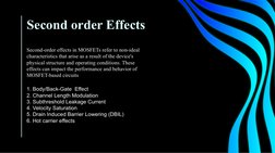 Second Order Effects in MOSFETs Explained | PDF | Mosfet | Field Effect ...