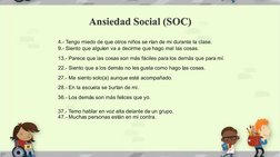  
Ansiedad Social (SOC)
Ansiedad Social (SOC)
4.-
4.- Tengo miedo de que otros niños se rí
engo miedo de que otros niños se r