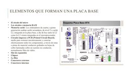 ELEMENTOS QUE FORMAN UNA PLACA BASE
•
El zócalo del micro
•
Los zócalos e memoria RAM
•
Memoria caché. Los ordenadores de cua