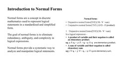 Normal Forms Computer Science Normal Forms in Discrete Mathematics | PDF | Logic | Computing
