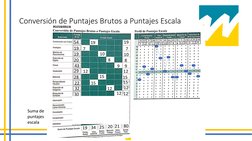 Conversión de Puntajes Brutos a Puntajes Escala
Suma de 
puntajes 
escala
54
19
20
29
28
22
15
16
20
16
19
32
19
19
7
7
10
10