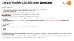 Google Associate Cloud Engineer CheatSheet
Sustained-use discounts
•
Automatic discounts of running Compute Engine resources