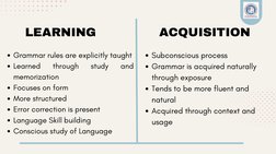 Acquisition vs. Learning in SLA | PDF | Learning | Language Acquisition
